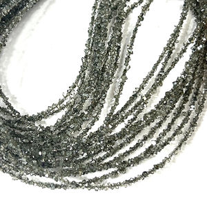 Cuentas de Cuarzo Herkimer de Calidad AAA, Color Gris Oscuro Natural, Recubiertas, Tamaño 2-3 mm - Product Image 1