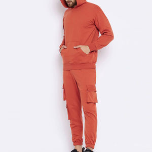 Survêtement homme décontracté coupe ajustée grande taille XXL avec col à capuche respirant haute qualité en polaire lourde avec logo personnalisé Ensembles légers - Product Image 1