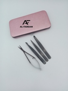 Ensemble de pinces à sourcils en acier inoxydable massif avec ciseaux à ressort, pinces cosmétiques à pointe inclinée, couleur plasma noire - Product Image 3