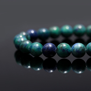 Perles d'azurite naturelle 100% faites à la main 6MM-8MM Bracelet extensible de guérison Bijoux de mode à la mode avec cristal de pierres précieuses naturelles - Product Image 4