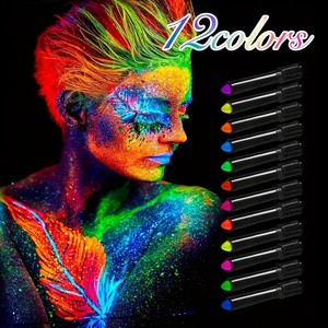 Maquillaje <span class=keywords><strong>de</strong></span> <span class=keywords><strong>Halloween</strong></span> Pintura facial Crayon Stick No tóxico Resplandor en la oscuridad Luz UV Pintura corporal <span class=keywords><strong>para</strong></span> niños - Product Image 6