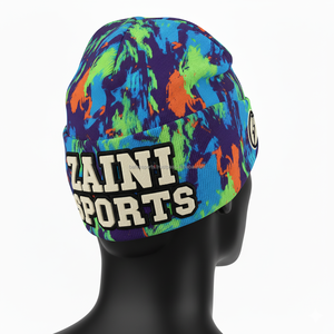 <b>Women</b> <b>Beanie</b> Cap 320 GSM Premium Cotton Acrylic Blend Warm Elastic Fabric Tie Dye Color Custom Logo jacquard <b>Beanie</b> Cap - Product Image 4