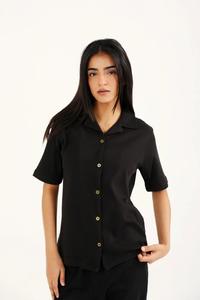 T-shirt ample en maille douce à manches raglan boutonnées pour femme - Style streetwear imprimé écologique pour l'été - Product Image 2