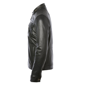 Blouson de moto en similicuir pour hommes blousons de bombardier vintage imperméables avec capuche amovible - Product Image 2