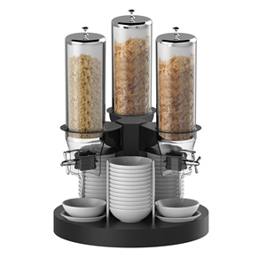 Distributeur de céréales rotatif à 3 tubes pour servir dans des bols de table parfaits - Product Image 1
