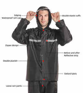 2025 vente chaude respirant imperméable réfléchissant vêtements de travail imperméable pas cher sécurité manteau de pluie pantalon veste Logo décoration Poncho - Product Image 4