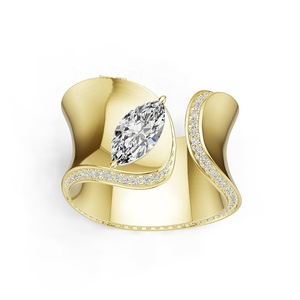 Bague ouverte pour homme en <span class=keywords><strong>argent</strong></span> 925 avec pierres précieuses, design original de bijoux, fabricant de luxe, bords torsadés, rubis, zircone cubique taille marquise - Product Image 4