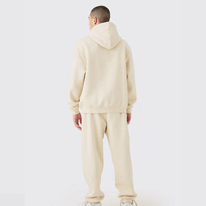Pull à capuche coupe ajustée pour homme, survêtement d'hiver en coton épais, pour un jogging confortable, 100% coton, design streetwear - Product Image 3