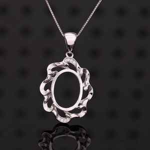 Base de Plata de Ley 925 Hecha a Mano para Colgante Ovalado de 8x10mm, Componentes para Joyería, Base para Engaste de Piedras Preciosas - Product Image 1