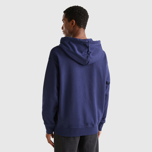 Pull à capuche décontracté 100% coton pour hommes Logo personnalisé Fermeture à glissière Design Loose Regular Fit Winter Fleece Fabric Thermal Hoodies - Product Image 2