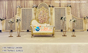 Modern <b>Mirror</b> Backdrop for Wedding Stage <b>White</b> <b>Mirror</b> Glass Wedding Stage Backdrop Panel Sparkling <b>Mirror</b> Reception Stage Frame - Product Image 4