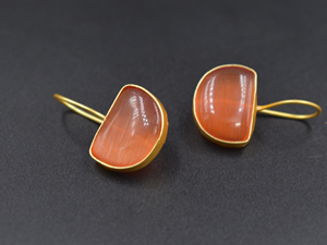 Pendientes de moda pendiente de moda fabricante proveedor 18K chapado en oro inoxidable Piedra Natural pendientes redondos - Product Image 5