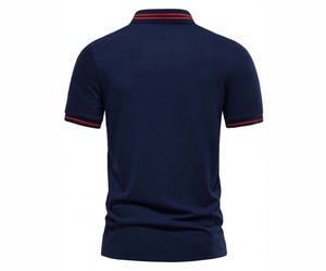 Polos de Golf de patrón sólido de algodón 100% para hombre, camiseta de manga corta transpirable, bordado, botón técnico, Impresión de descarga - Product Image 2