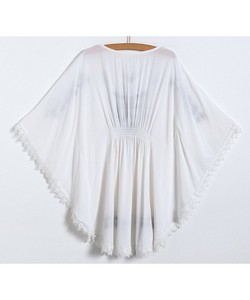 เสื้อแขนยาวคอวีปักด้วยมือสำหรับผู้หญิง2023เป็นมิตรกับสิ่งแวดล้อมทรงหลวมสไตล์หวานลายสีทึบทอธรรมดาธรรมชาติ - Product Image 2