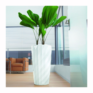 Maceta Grande de Diseño Moderno para Interiores, Color Negro, Plateado y Dorado, Decoración con Soporte, Plantas Artificiales Vivas, Kit para Jardín de Hotel - Product Image 1