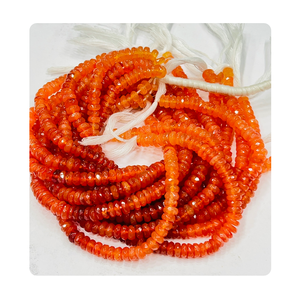 Cuentas Rondelle facetadas sombreadas de cornalina Natural, tamaño de 5MM, hebra de 8 pulgadas para fabricación de joyas y manualidades DIY - Product Image 1