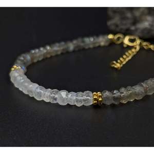 Blue Flash Labradorite & Moonstone 18K Gold Filled Crystal <b>Bracelet</b> - Product Image 5