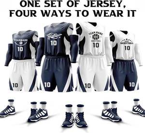 Venta caliente al por mayor de los hombres personalizados de malla de baloncesto Jersey sublimación uniformes deportivos pantalones cortos ropa de baloncesto Reversible - Product Image 6