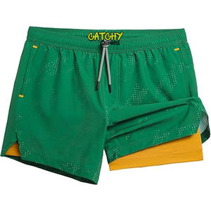 Pantalones cortos de motorista de mujer de cintura alta con logotipo personalizado pantalones cortos de compresión de LICRA de punto para entrenamiento gimnasio yoga correr con bolsillos - Product Image 1