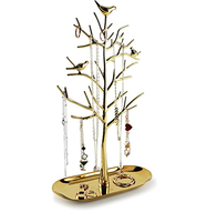 Porte-bijoux en laiton de qualité supérieure porte-bijoux double en forme d'arbre avec base en laiton massif attirer organisateur d'accessoires meilleur prix