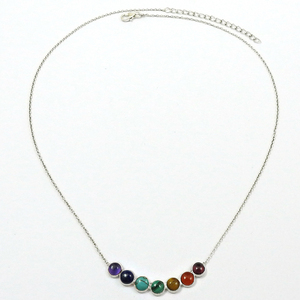 Elegante Plata de Ley 925 Natural Multi piedra preciosa estilo clásico collar Chakra hecho a mano S925 joyería al por mayor OEM ODM - Product Image 2