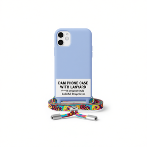 Étui de téléphone DAM avec cordon pour iPhone 14, style original, housse colorée avec sangle - Product Image 2