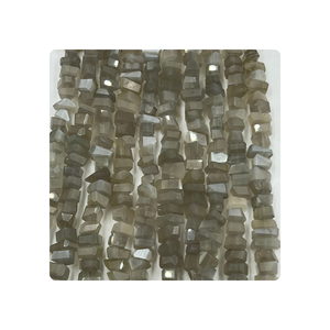 ลูกปัดควอตซ์คริสตัลหลวมขนาด8นิ้วลูกปัดพลอยมูนสโตนเจียระไนพลอยธรรมชาติสีเทาขนาด12ถึง15มม. - Product Image 4