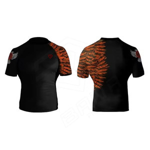 เสื้อกีฬาแขนยาวครึ่งแขนสำหรับผู้ชายพิมพ์ซับลิเมชันได้ตามต้องการใส่ในยิมสวมใส่สบาย - Product Image 3