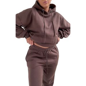 Nouveau élégant rue 2 pièces ensemble survêtement personnalisé bouffée imprimé survêtement pour femmes surdimensionné coton polaire en gros survêtements - Product Image 2