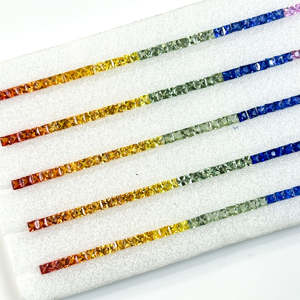 Zafiro Natural Multicolor de 2.5mm, Corte Princesa Cuadrado, Facetado, Certificado IGI, Calidad Superior, Precio al por Mayor a Granel desde India - Product Image 2