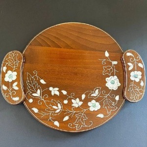 Bandeja de dulces islámica de chocolate con cuchara y pinzas de madera, uso religioso clásico, decoración del hogar, hecha a mano con concha de nácar - Product Image 6