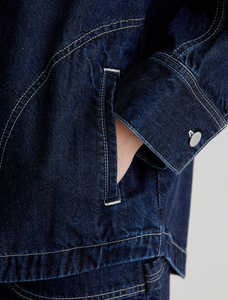 แจ็คเก็ตผ้ายีนส์แขนยาวสำหรับผู้หญิงแจ็คเก็ตยีนส์คอพับลงปรับได้อบอุ่นมีสไตล์ - Product Image 4