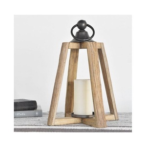 À la qualité jardin extérieur bougie lanterne décor à la maison blanc peint décoratif en bois ouragan lampe bougie lanternes bougeoir - Product Image 1