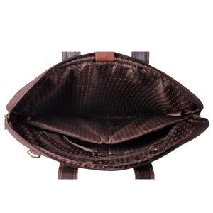 Mejor oferta 2025 Croco Leather Laptop Bag con cierre de cremallera y mango duradero Bolsa de cuero de estilo antiguo para computadora portátil - Product Image 5