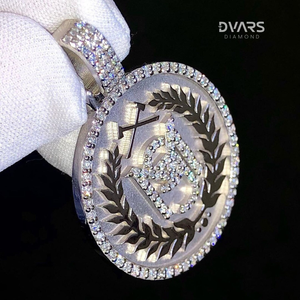 Colgante Personalizado con Letra o Símbolo VVS, Nombre/Número con Incrustaciones de Diamantes, Plata de Ley 925 Clásica, Chapado en Oro, Unisex, Joyería Personalizable - Product Image 6