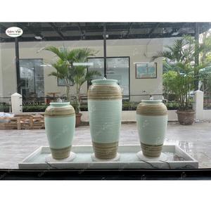 Vase de jardinière en céramique fait à la main pot d'eau Feng Shui sophistiqué décoration de la maison poterie moderne du Vietnam vente en gros - Product Image 5