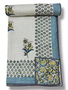 Edredón tradicional indio con estampado de bloques a mano personalizado al por mayor 100% algodón Jaipuri Razai lujo hogar textil edredón juego de cama - Product Image 2