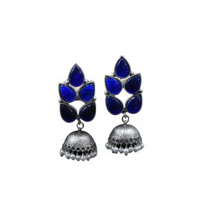 Latest Collection Fashionable Stylish Jewelry Silver Look Alike Stone <b>Stud</b> Jhumka <b>Earring</b> Jewelry for Women and <b>Girls</b> - Product Image 4