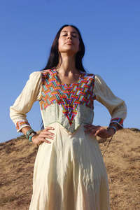 Robe d'été droite en jersey de coton indien gazeux arc-en-ciel SRJ EXPORTS, manches longues, respirante, longueur genou, très élégante, fabriquée en Inde - Product Image 5