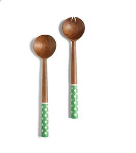American Popular Style Resin Handle Acacia Wooden 2pcs Set Utensils for Serving <b>Salad</b> Cutlery Spoon and Fork <b>Salad</b> <b>Server</b> - Product Image 4