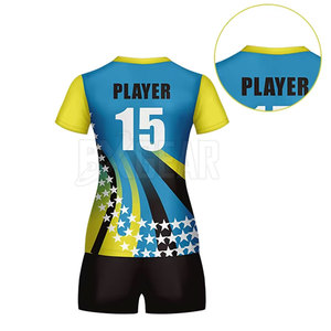 Uniforme de voleibol duradero y cómodo hecho de tela que absorbe el sudor con costuras duraderas diseñadas - Product Image 4