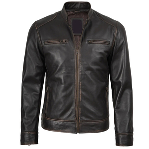 Vêtements en cuir en gros, vestes en cuir PU pour hommes, design élégant et tendance, logo personnalisé, broderie, vestes en cuir pleine fleur pour hommes - Product Image 2