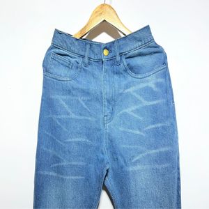 Jeans à jambes larges pour hommes, style streetwear, 100% coton, personnalisables avec des patchwork à carreaux et des effets de délavage à l'acide et d'autres techniques - Product Image 3