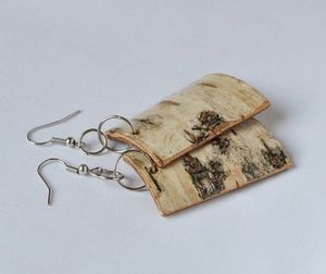 Pendientes de madera natural de forma irregular Pendientes hechos a mano Joyería de acero inoxidable Fábrica Venta al por mayor Superventas - Product Image 4