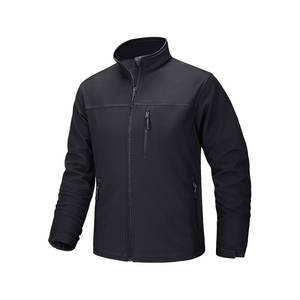 Vêtements de travail d'hiver personnalisés pour hommes Veste softshell coupe-vent imperméable Doublure en polaire Col montant Fermeture éclair Logo à l'avant - Product Image 1