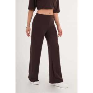 กางเกงขายาวผู้หญิงสีน้ำตาลอ่อน เอวยางยืด-ขายส่งมีจำหน่าย - Product Image 5