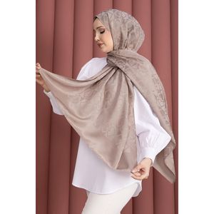 ชุดผ้าคลุมไหล่แจ็คการ์ดสีเบจพรีเมียม ซีรีส์สำหรับชาวมุสลิม - Product Image 1