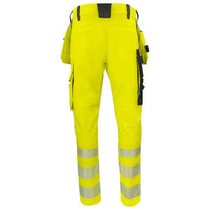 Pantalon de travail de sécurité en coton coupe-vent certifié CE haute visibilité, bandes réfléchissantes de marque, poches cargo à fermeture éclair pour hommes, extérieur - Product Image 2