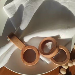 Popular Design Wooden Handmade <b>Tabletop</b> Wood Napkin Ring Restaurant Decorative Napkin Ring Holder for Selling With Customized - Product Image 1