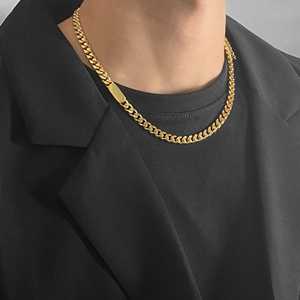 Collar de Cadena Gruesa Estilo Hip-Hop de Plata de Ley Chapada en Oro de 18K con Detalles de Diamantes para Hombre - Product Image 2